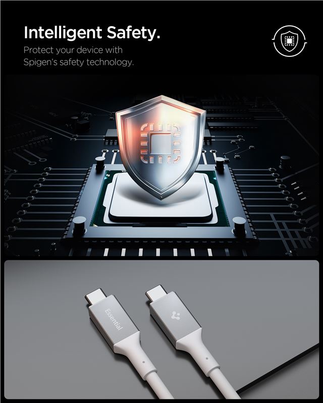 Cablu Spigen Essential USB C la USB C 240W, 1.2m, alb (iPhone 17 Pro Max, ACA08776) by www.silkase.ro